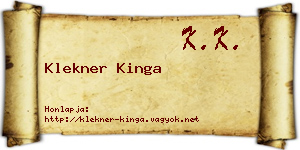 Klekner Kinga névjegykártya
